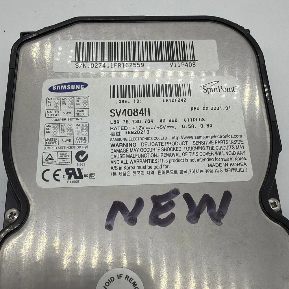 Samsung Spin Point SV4084H 40.8GB Internal Hard Drive ATA Interface New Untested